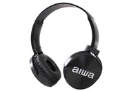 AIWA 2 in 1 Bass Boost Swiveling Bluetooth V5.0 40mm Headphone Set AWXB350 - 