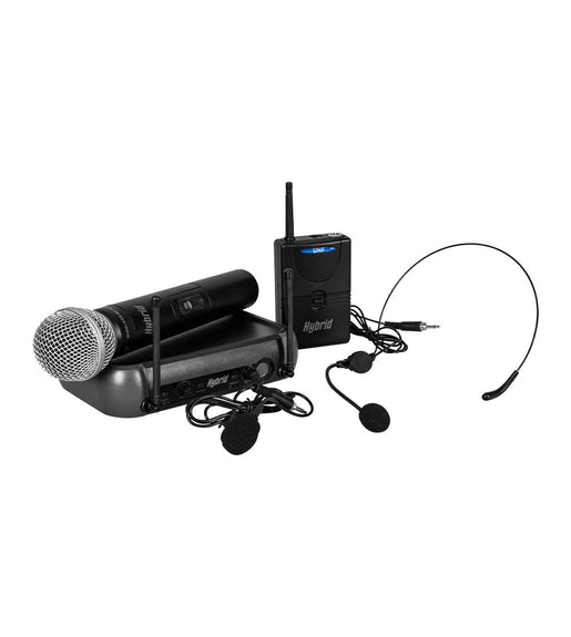 Hybrid MICHYB016 Dual UHF Microphone Headset System - 