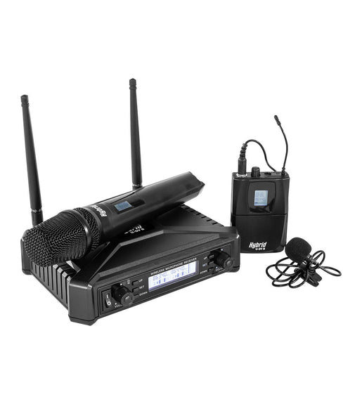 Hybrid U - DV B Handheld + Lapel Wireless Microphone System - 