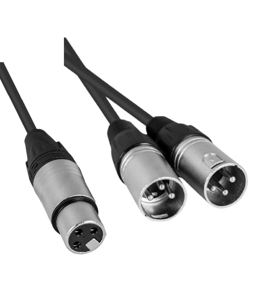 Hybrid XLR Female - Dual XLR Male Cable 0.3m - 