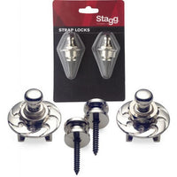 STAGG SSL1 Chrome Guitar Strap Locks (Pair) - 5414428197047