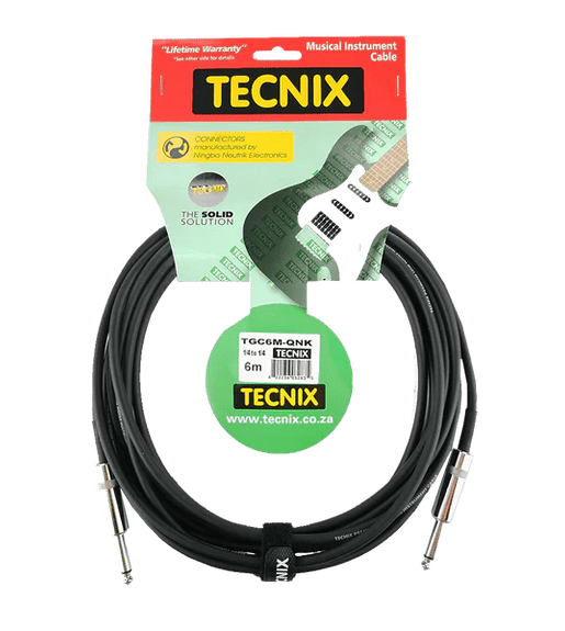 Tecnix TGC6M - QNK 6 Meter Guitar Cable Jack to Jack - Black - 